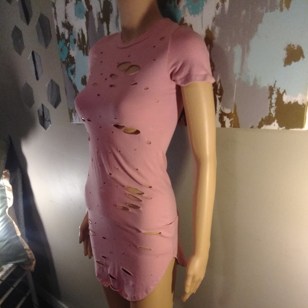 Pink/ fuchsia dress with holes